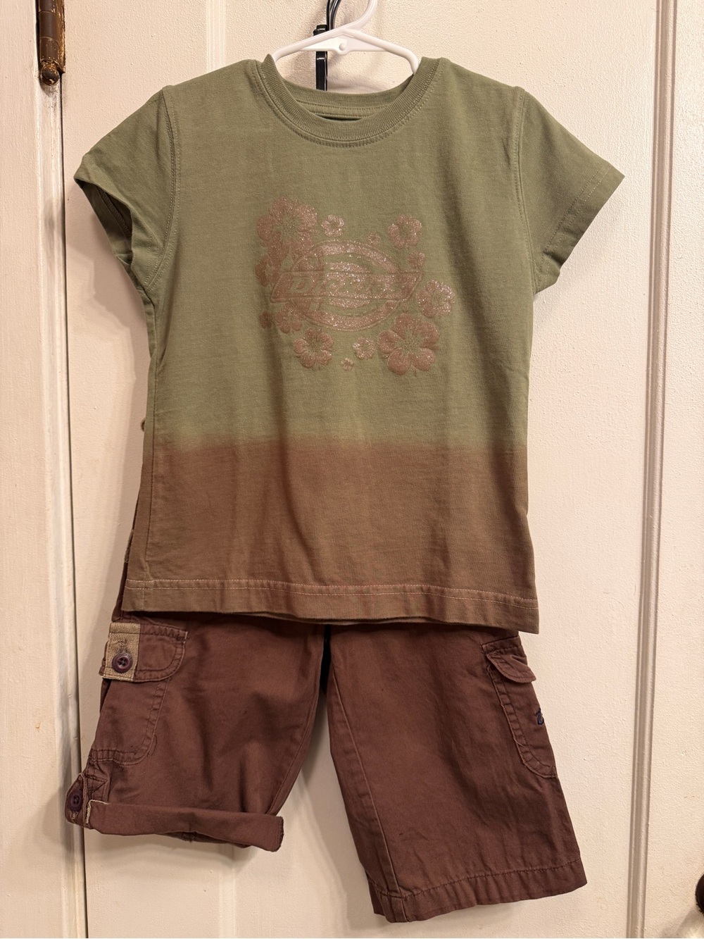 Dickies Olive to Brown Dip-Dye Short Sleeve Kids Set